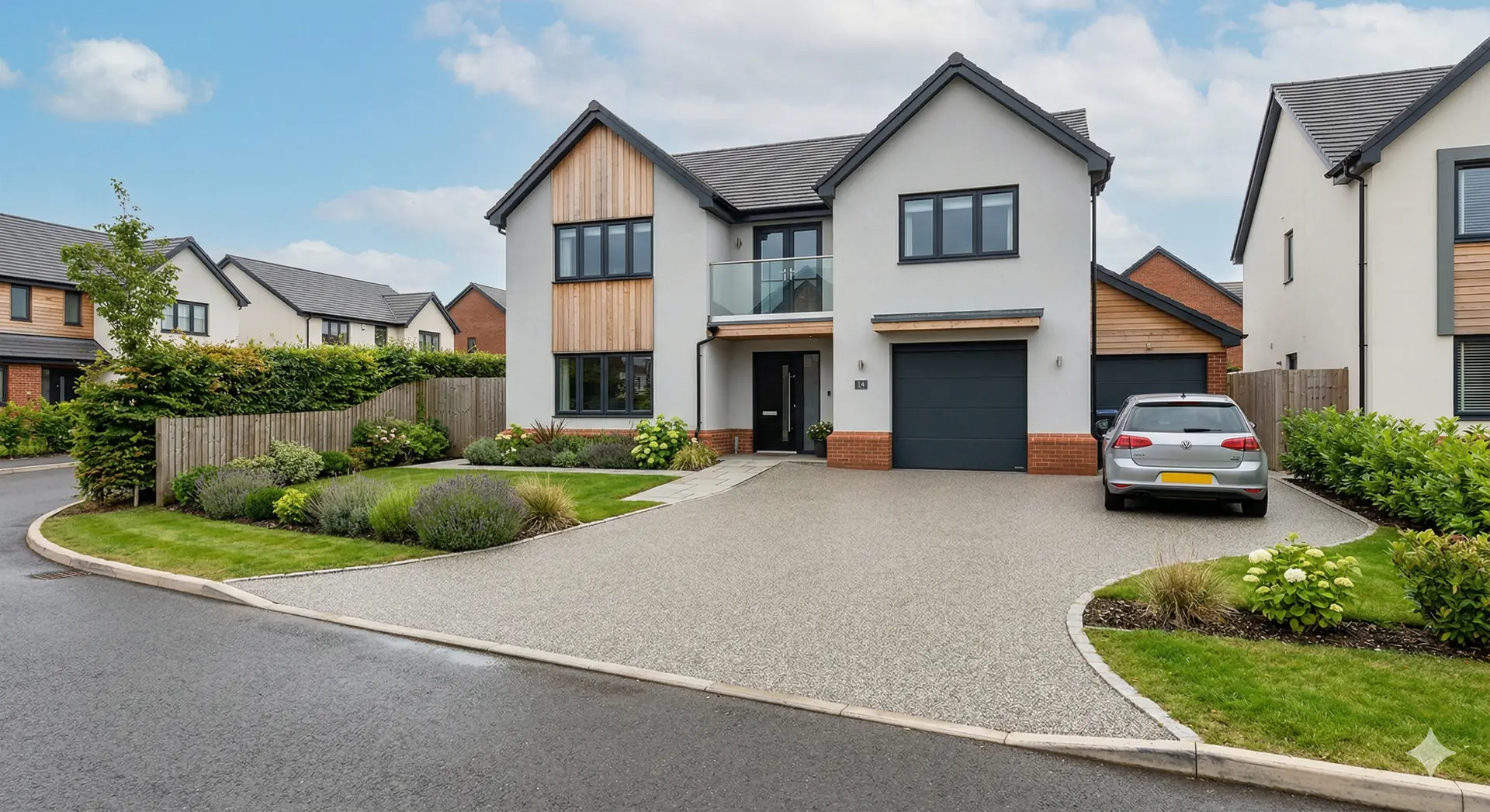 Resin bound driveway installed at a UK residential property with smooth permeable finish